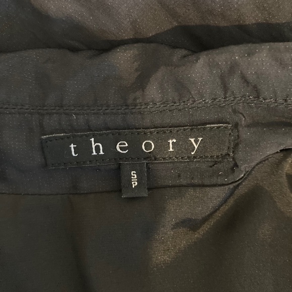 Theory Black Button Front Raincoat/Trenchcoat - Picture 8 of 12